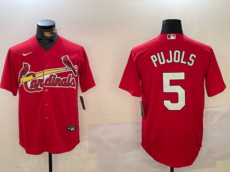 Men St.Louis Cardinals #5 Pujols Red Game 2024 Nike MLB Jersey style 1->st.louis cardinals->MLB Jersey